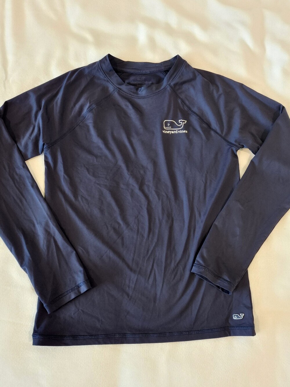 Kids Vineyard Vines Long Sleeve Navy Blue Rashguard Swim Shirt Large 10